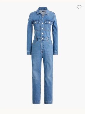J. Crew Factory Light Blue Denim Overalls Jumpsuit